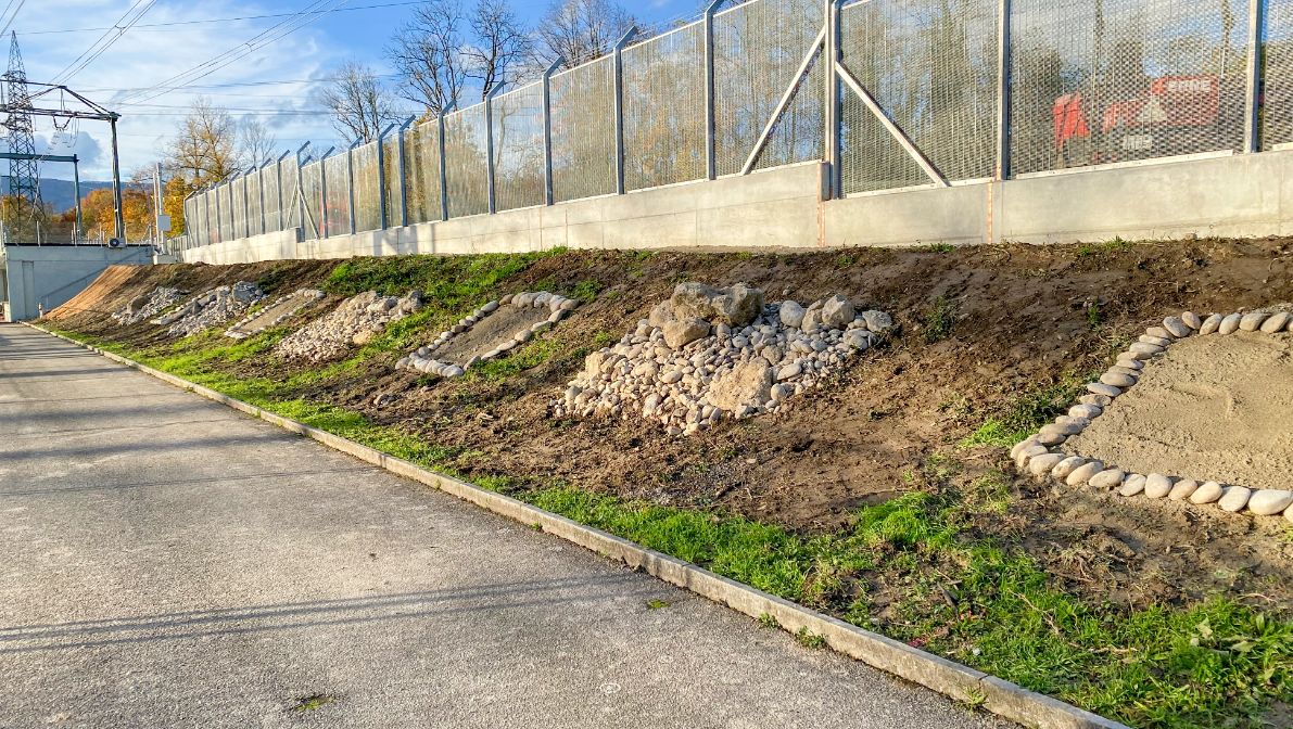 Sand- und Steinlinsen im Swissgrid Unterwerk in Gösgen