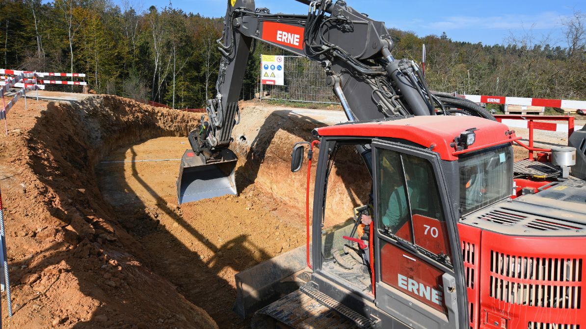 Aushub des Kabelkanals