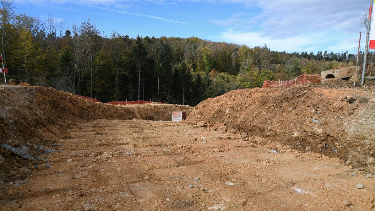 Auffüllen des Kabelgrabens