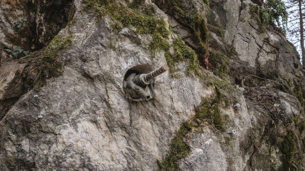 Travaux de stabilisation de la falaise au pylône 136 à Bramois, le 9 novembre 2018
